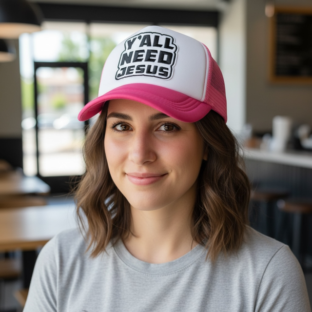 Ladies Trucker Hat- Ya'll Need Jesus