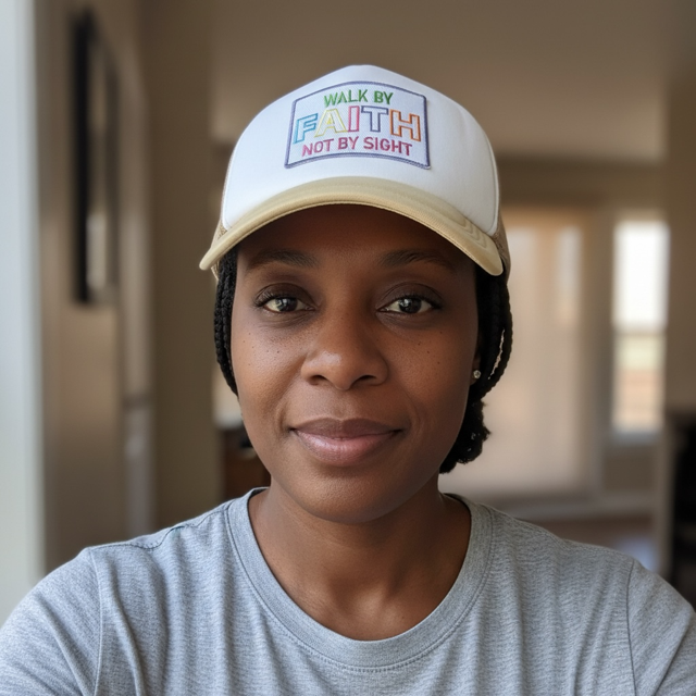 Ladies Trucker Hat- Walk By Faith Not By Fear