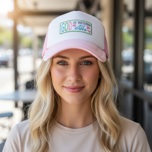 Ladies Trucker Hat- God is Within Her