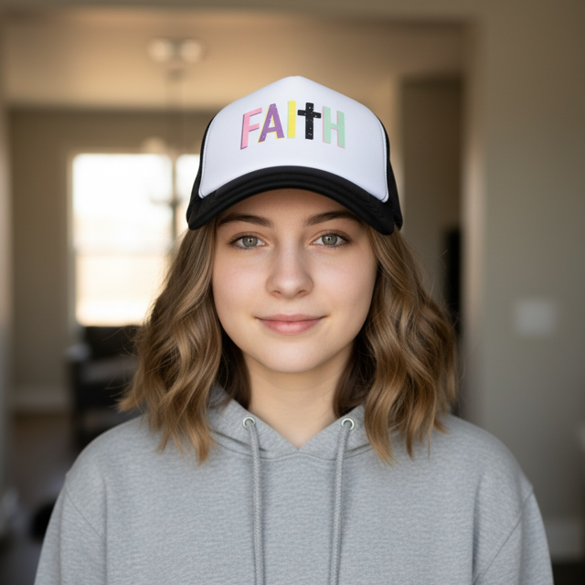 Ladies Trucker Hat- FAITH