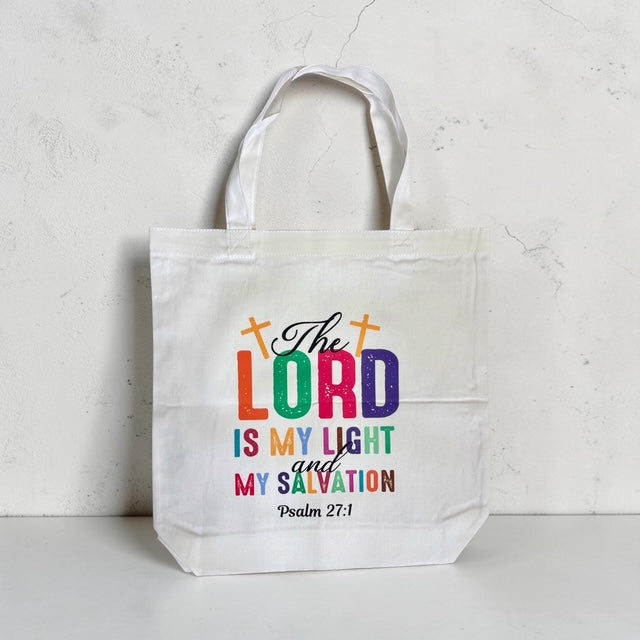 Canvas Tote Bag- The Lord is my light and my Salvation